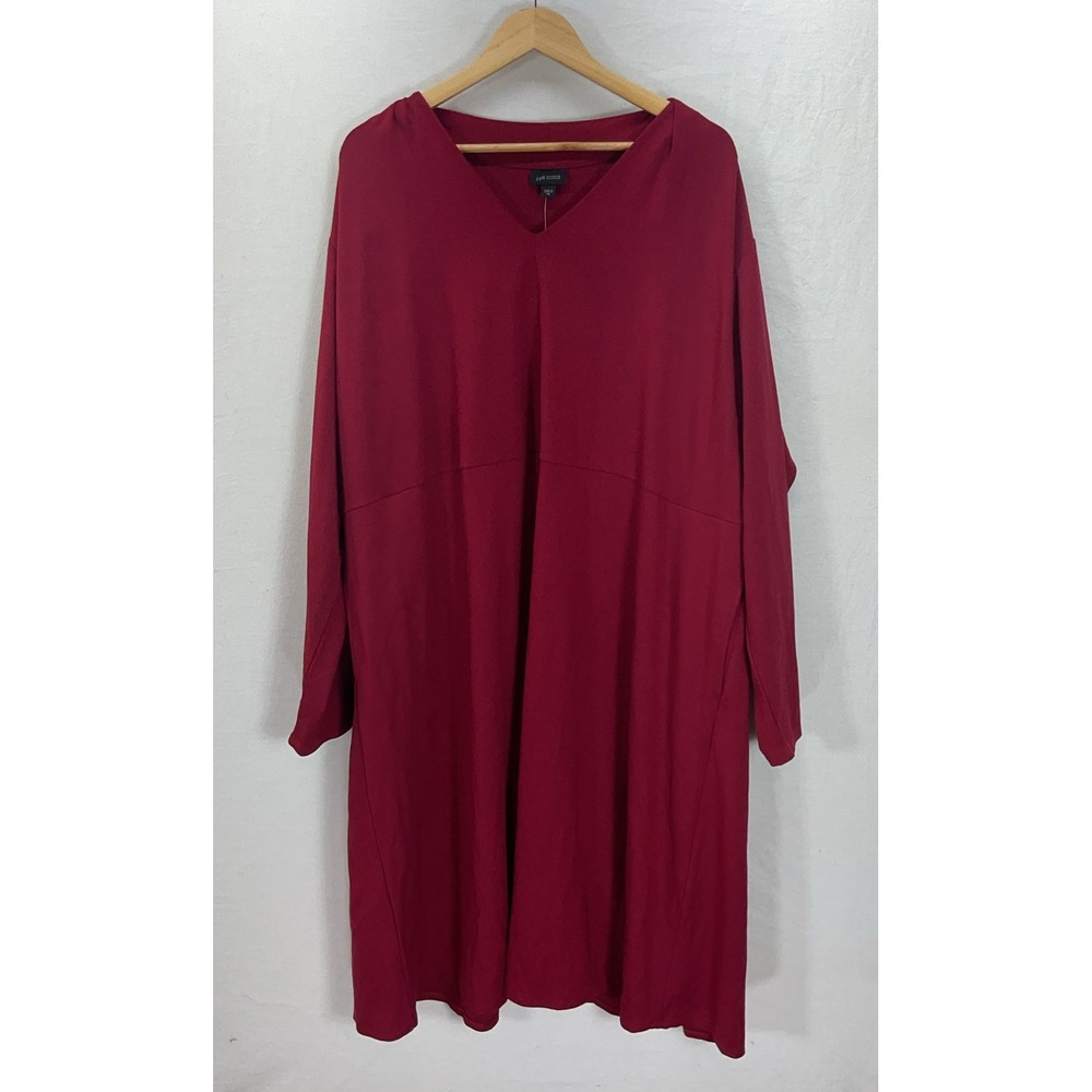 NEW J. Jill Wearever Collection 3/4 Sleeve Jersey Dress 4X Maroon/ wine Holiday